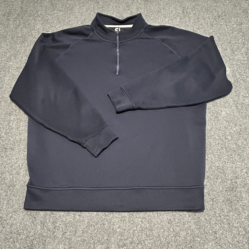 FootJoy FJ Golf‎ Men's Navy Blue Nylon 1/4 Zip Pullover Stretch